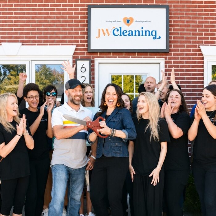 Ribbon cutting event for JW Cleaning